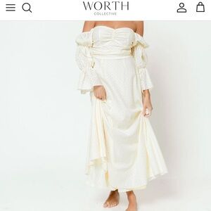 Worth Collective Off-Shoulder Cream Maxi Dress